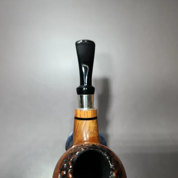 Viprati Partially Rusticated Brandy Estate Briar Pipe, 9mm, Italian Estates - Image 8