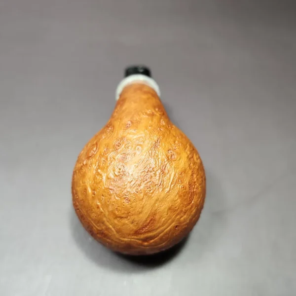 J Mouton Sandblasted Apple w/ Fossilized Whale Spine Handmade Briar Pipe, New - Image 8