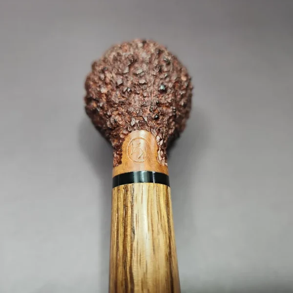 Kevin Arthur Rusticated Cutty w/ Zebrawood Estate Briar Pipe, American Estates - Image 8