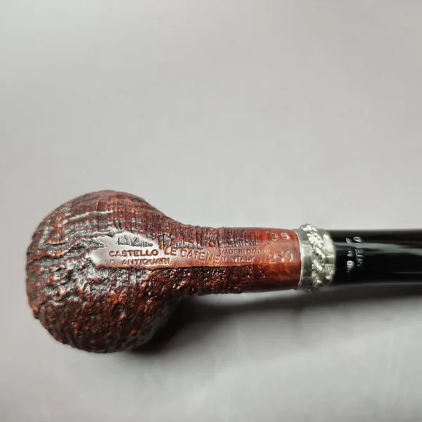 Castello Le Catene Old Antiquari 86/250 Sandblasted Apple Estate Briar Pipe, Unsmoked - Image 8