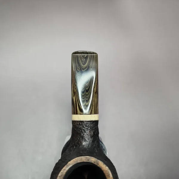 Zack Hamric Sandblasted Author w/ Fossilized Walrus Estate Briar Pipe, Unsmoked - Image 8