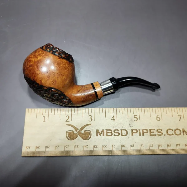 Viprati Partially Rusticated Brandy Estate Briar Pipe, 9mm, Italian Estates - Image 9
