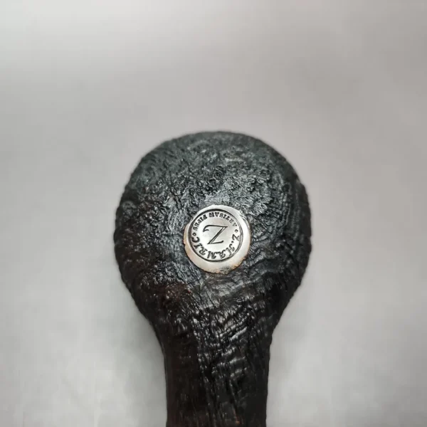 Zack Hamric Sandblasted Author w/ Fossilized Walrus Estate Briar Pipe, Unsmoked - Image 9