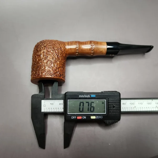Radice Rind Rusticated Lovat w/ Faux Bamboo Estate Briar Pipe, Italian Estates - Image 10