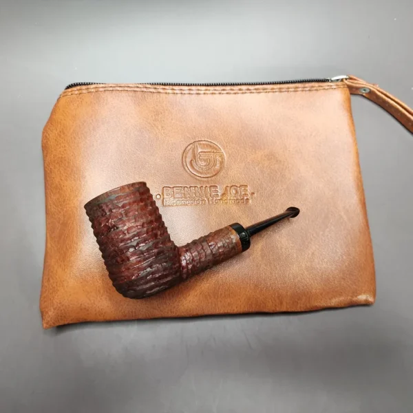 Bennie Joe Rusticated Nosewarmer Stack Handmade Briar Pipe, New - Image 11