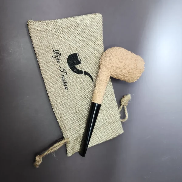 Pipe Tristan Natural Granite Rusticated Dublin Handmade Briar Pipe, New - Image 11