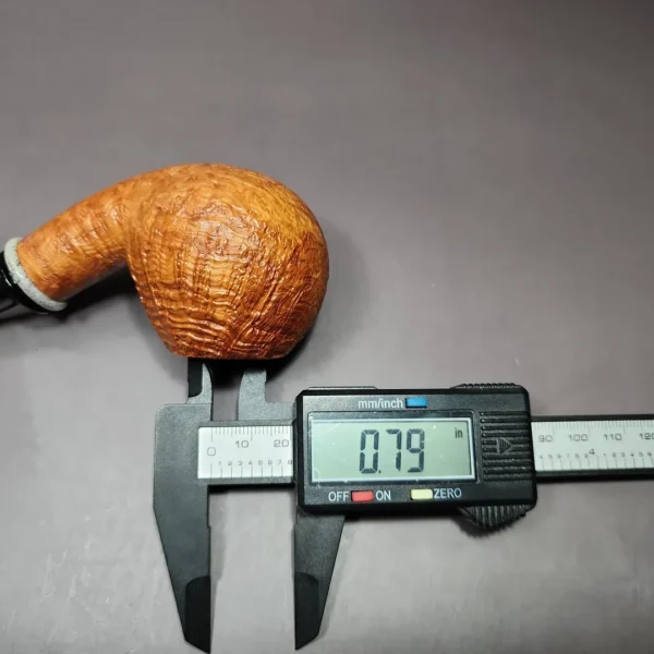 J Mouton Sandblasted Apple w/ Fossilized Whale Spine Handmade Briar Pipe, New - Image 11