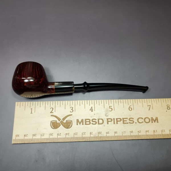 J Mouton Smooth Prince w/ Horn & Silver Handmade Briar Pipe, New - Image 11