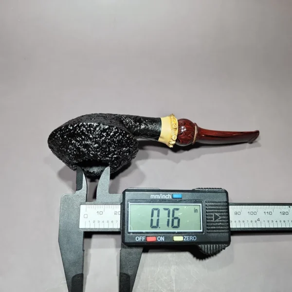 Pipe Tristan Granite Swedish Bulldog w/ Bamboo Handmade Briar Pipe, New - Image 11