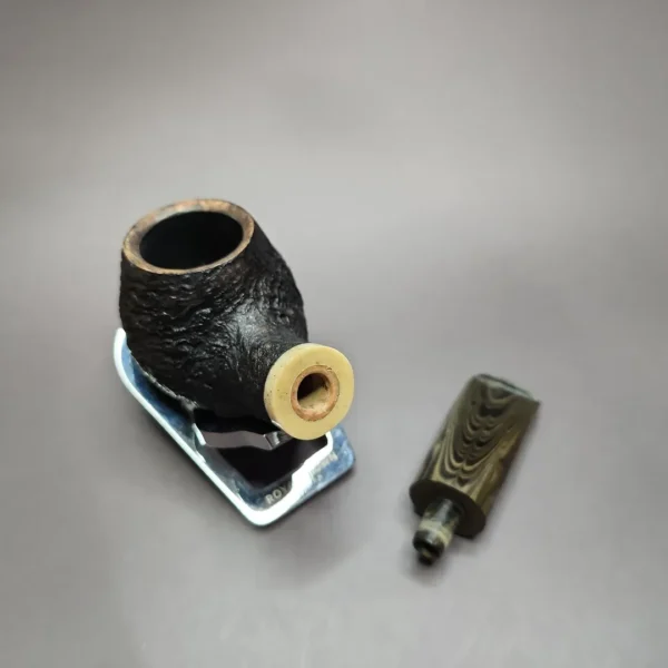 Zack Hamric Sandblasted Author w/ Fossilized Walrus Estate Briar Pipe, Unsmoked - Image 12