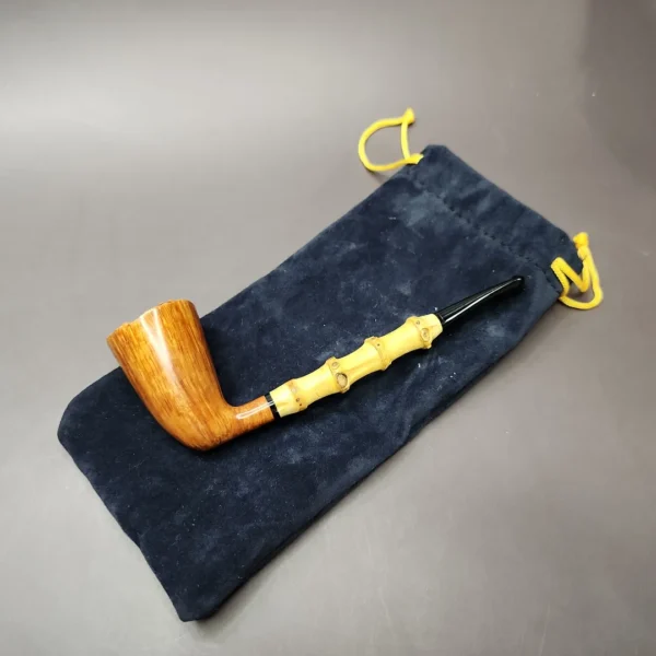 HS Studio Handmade Signature Smooth Bamboo Dublin Estate Briar Pipe, Unsmoked - Image 12