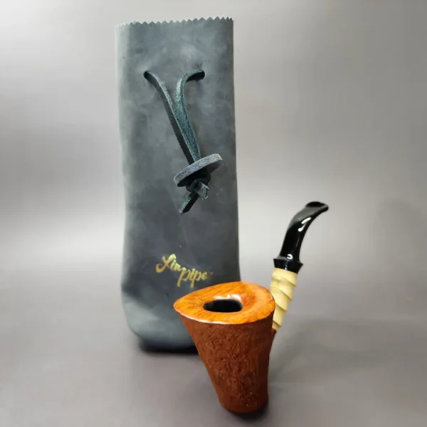 Xin Li Sandblasted Cherrywood Handmade Briar Pipe, New - Image 12