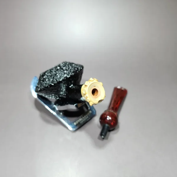 Pipe Tristan Granite Swedish Bulldog w/ Bamboo Handmade Briar Pipe, New - Image 12