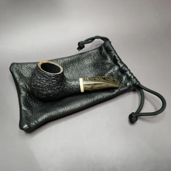 Zack Hamric Sandblasted Author w/ Fossilized Walrus Estate Briar Pipe, Unsmoked - Image 13