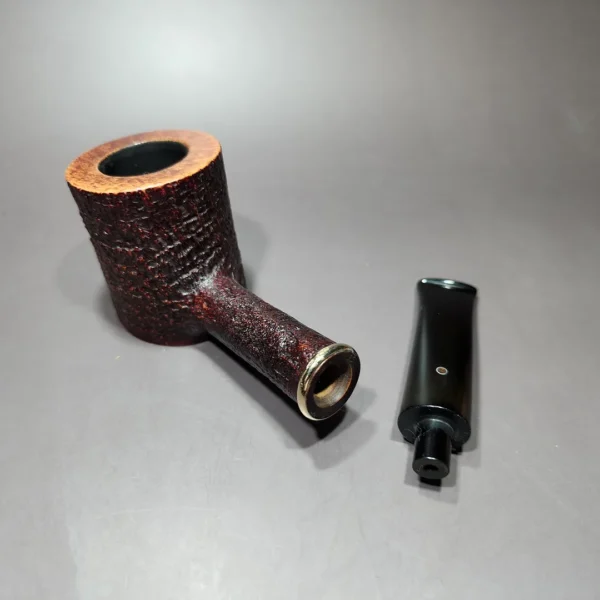 Ashton 1987 Pebble Grain LX Gold Band Sandblasted Poker Estate Briar Pipe, English Estates - Image 10