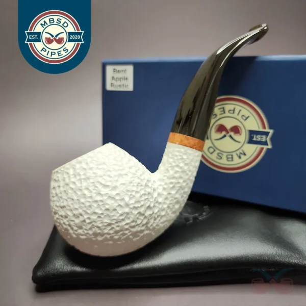 MBSD Meerschaum Deluxe Rusticated Apple Block Meerschaum Pipe, Briar-Mortise