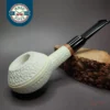 MBSD Meerschaum Deluxe Rusticated Squat Rhodesian Block Meerschaum Pipe, Briar-Mortise