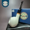 MBSD Meerschaum Deluxe Smooth Rhodesian Block Meerschaum Pipe, Briar-Mortise
