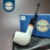 MBSD Meerschaum Deluxe Rusticated Billiard Block Meerschaum Pipe, Briar-Mortise