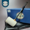 MBSD Meerschaum Deluxe Smooth Poker Block Meerschaum Pipe, Briar-Mortise