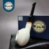 MBSD Meerschaum Deluxe Smooth Rhodesian Block Meerschaum Pipe, Briar-Mortise