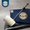 MBSD Meerschaum Deluxe Smooth Poker Block Meerschaum Pipe, Briar-Mortise