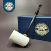 MBSD Meerschaum Deluxe Smooth Poker Block Meerschaum Pipe, Briar-Mortise