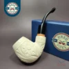 MBSD Meerschaum Deluxe Floral Brandy Block Meerschaum Pipe, Briar-Mortise, 9mm