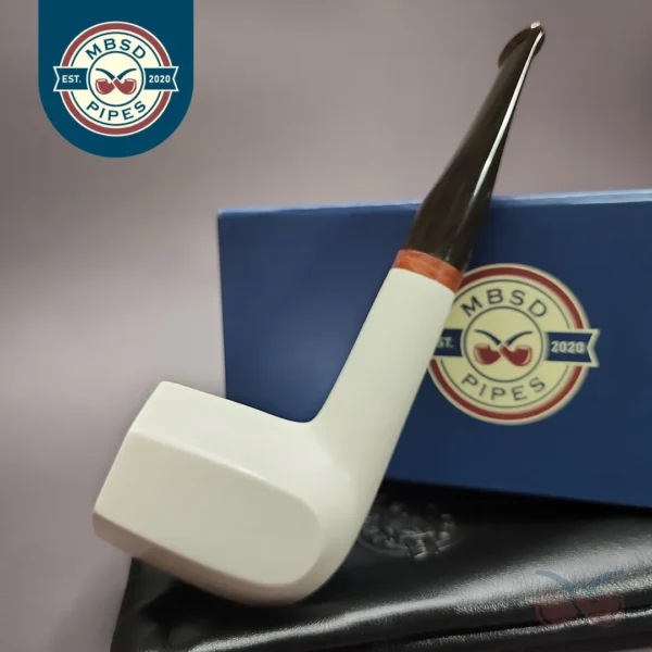 MBSD Meerschaum Deluxe Panel Block Meerschaum Pipe, Briar-Mortise