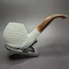 MBSD Meerschaum Deluxe Rusticated Apple Block Meerschaum Pipe, Briar-Mortise - Image 3