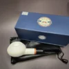 MBSD Meerschaum Deluxe Rusticated Squat Rhodesian Block Meerschaum Pipe, Briar-Mortise - Image 3