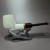 MBSD Meerschaum Deluxe Rusticated Billiard Block Meerschaum Pipe, Briar-Mortise - Image 3