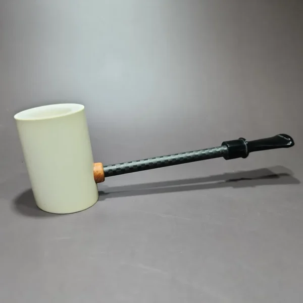 MBSD Meerschaum Deluxe Smooth Poker Block Meerschaum Pipe, Briar-Mortise - Image 3