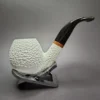 MBSD Meerschaum Deluxe Rusticated Bent Apple Block Meerschaum Pipe, Briar-Mortise - Image 3