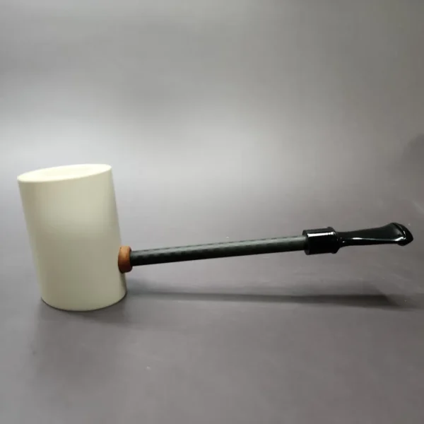 MBSD Meerschaum Deluxe Smooth Poker Block Meerschaum Pipe, Briar-Mortise - Image 3