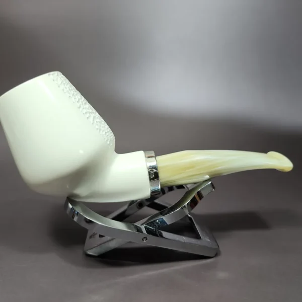 MBSD Meerschaum Silver Reverse Calabash Cutty Block Meerschaum Pipe - Image 3