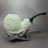 MBSD Meerschaum Silver Reverse Calabash Lattice Egg Block Meerschaum Pipe - Image 3