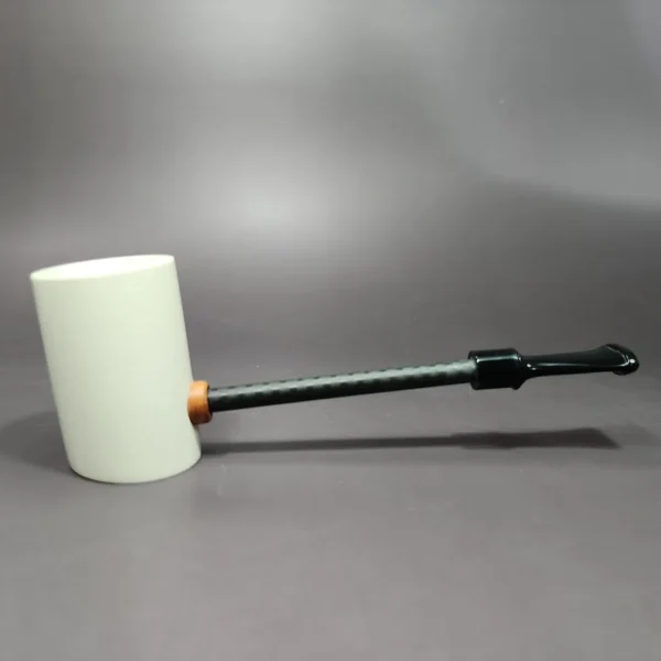 MBSD Meerschaum Deluxe Smooth Poker Block Meerschaum Pipe, Briar-Mortise - Image 3
