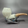 MBSD Meerschaum Silver Reverse Calabash Bulldog Block Meerschaum Pipe - Image 3
