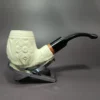 MBSD Meerschaum Deluxe Floral Brandy Block Meerschaum Pipe, Briar-Mortise, 9mm - Image 3
