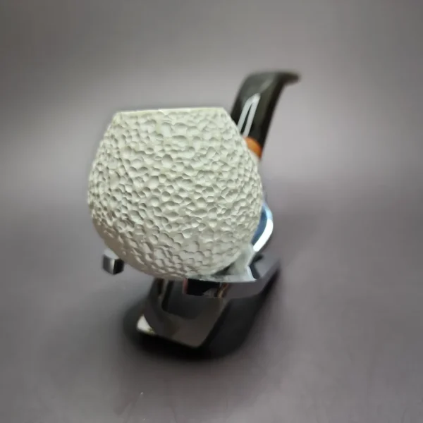 MBSD Meerschaum Deluxe Rusticated Apple Block Meerschaum Pipe, Briar-Mortise - Image 4