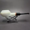 MBSD Meerschaum Deluxe Rusticated Squat Rhodesian Block Meerschaum Pipe, Briar-Mortise - Image 4