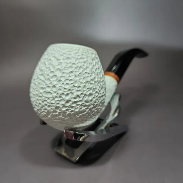 MBSD Meerschaum Deluxe Rusticated Apple Block Meerschaum Pipe, Briar-Mortise - Image 4