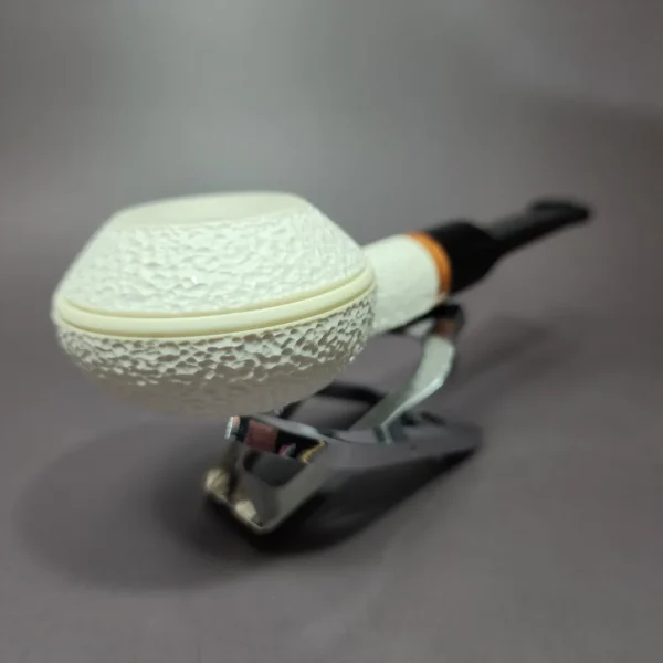 MBSD Meerschaum Deluxe Squat Rhodesian Block Meerschaum Pipe, Briar-Mortise - Image 4