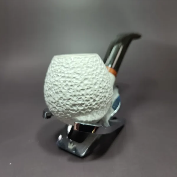 MBSD Meerschaum Deluxe Rustic Apple Block Meerschaum Pipe, Briar-Mortise - Image 4