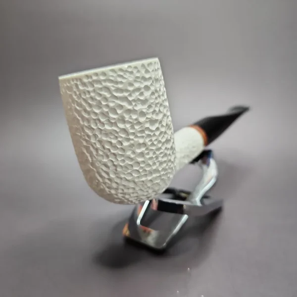 MBSD Meerschaum Deluxe Rusticated Billiard Block Meerschaum Pipe, Briar-Mortise - Image 4
