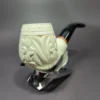MBSD Meerschaum Deluxe Floral Brandy Block Meerschaum Pipe, Briar-Mortise, 9mm - Image 4