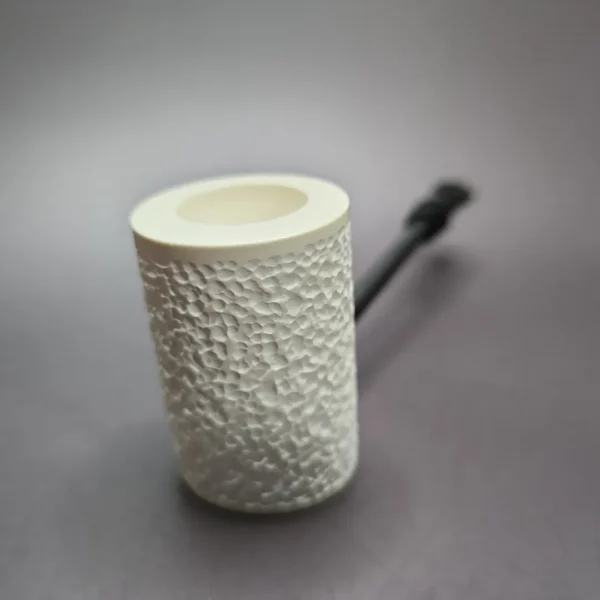 MBSD Meerschaum Deluxe Rusticated Poker Block Meerschaum Pipe, Briar-Mortise - Image 4