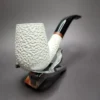 MBSD Meerschaum Deluxe Rusticated "LC" Billiard Block Meerschaum Pipe, Briar-Mortise - Image 4