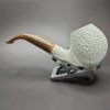 MBSD Meerschaum Deluxe Rusticated Apple Block Meerschaum Pipe, Briar-Mortise - Image 5